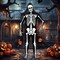 Boy's Skull N Bones Morphsuit Costume with Full Hooded Skeleton Print Design